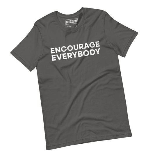 Encourage Everybody Logo Tee flat lay grey